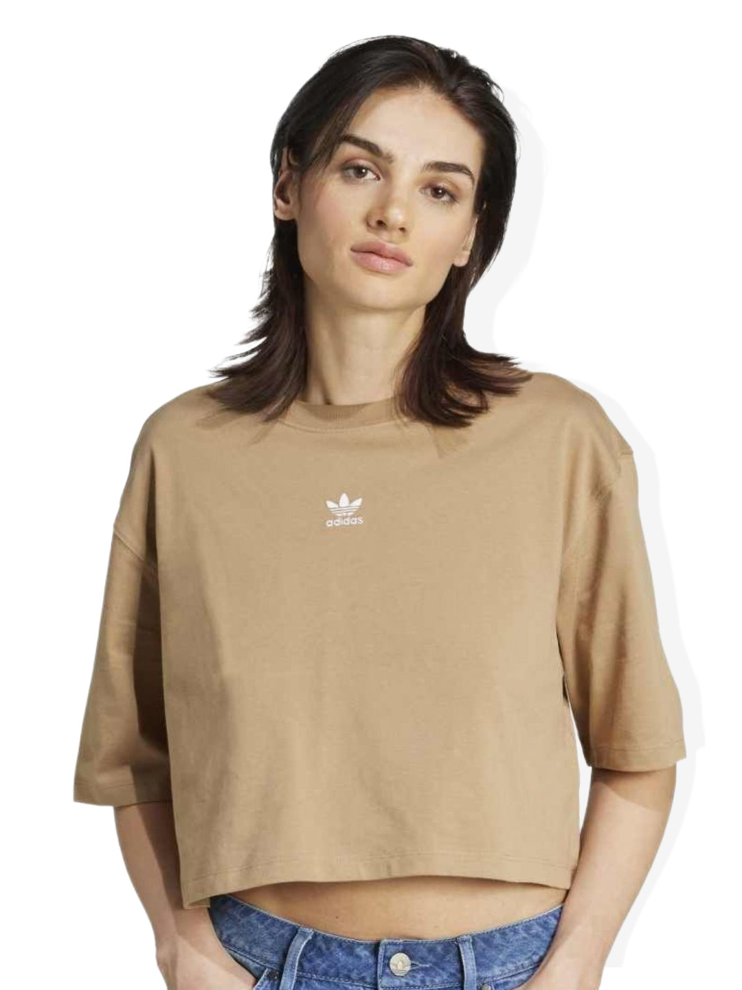 ADIDAS Originals Women Solid Round Neck Cotton Oversized T-shirt