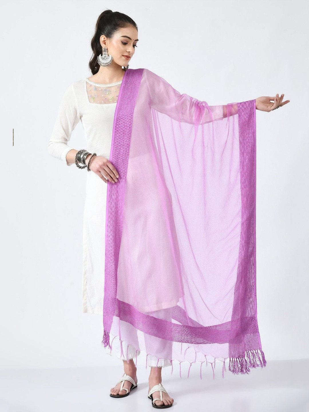 A R SILK DUPATTA HUB Organza Dupatta