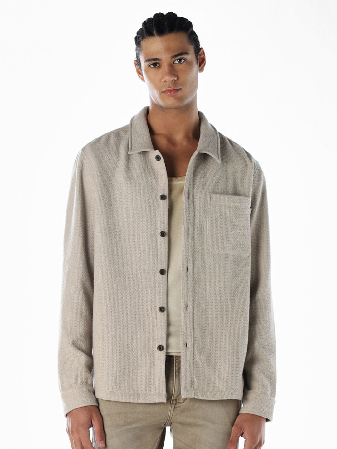 Jack & Jones Men BALANCE Solid Oversized Casual Shirt