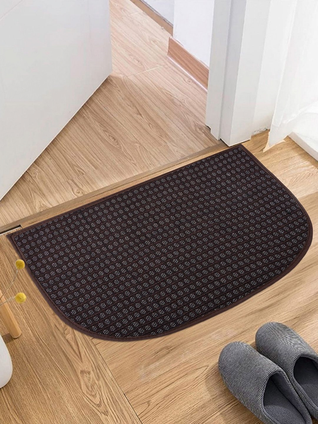 Aura  Brown Wool Anti-Skid Doormat
