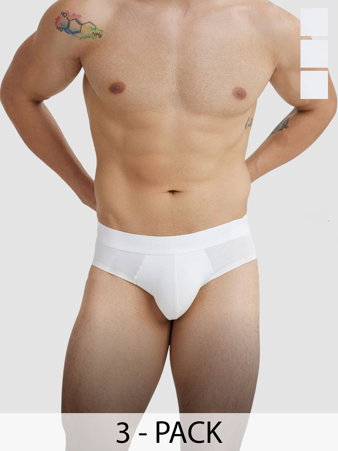 B'there Men Pack Of 3 Mid-Rise Basic Briefs U002_PWH_PWH_PWH