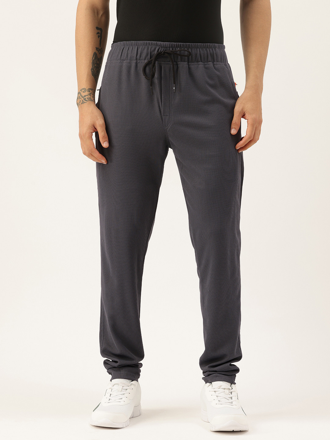 FIFTY TWO Men Self Design Textured Track Pants