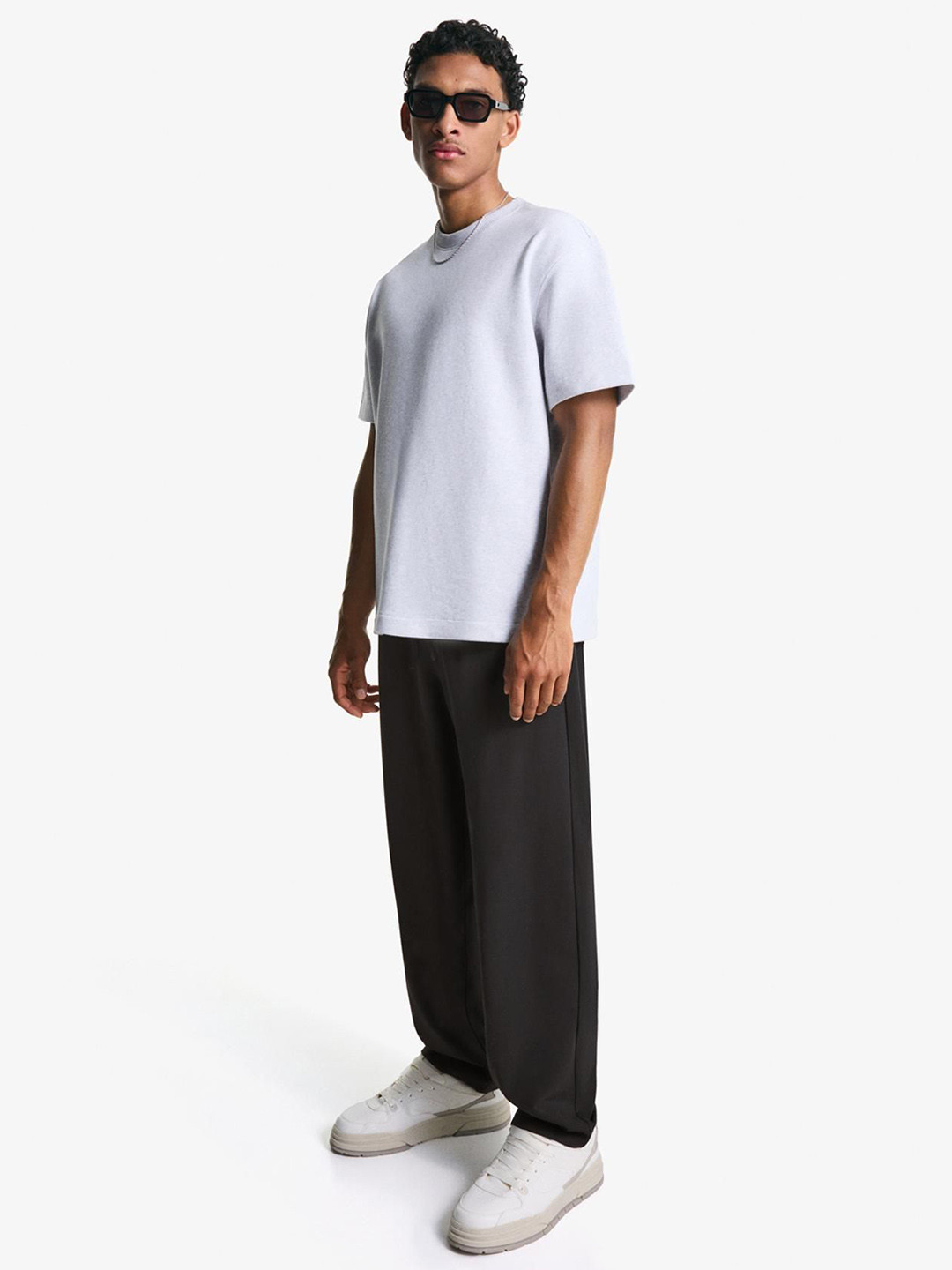 Bershka Straight-fit Tailored Jogging Pure Cotton Trousers