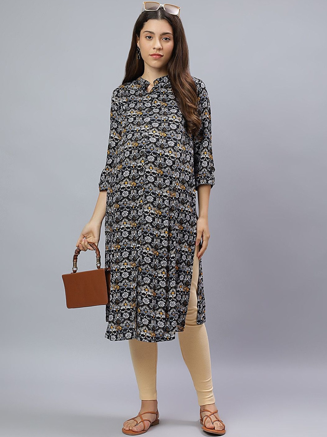 Mammas Maternity Women Viscose Rayon Printed Kurtis