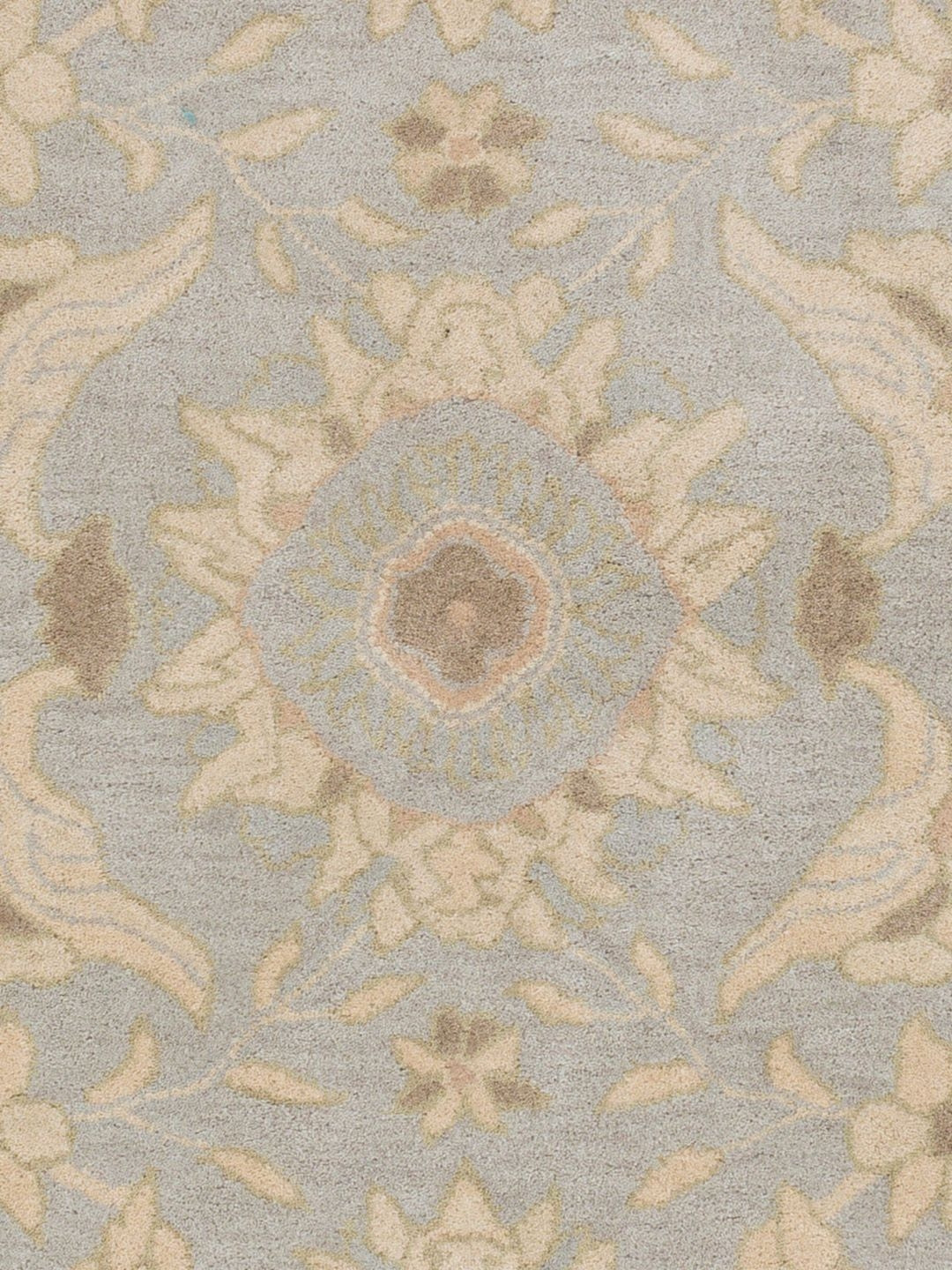 Surya Living Blue & Beige Anti-Skid Woolen Carpet