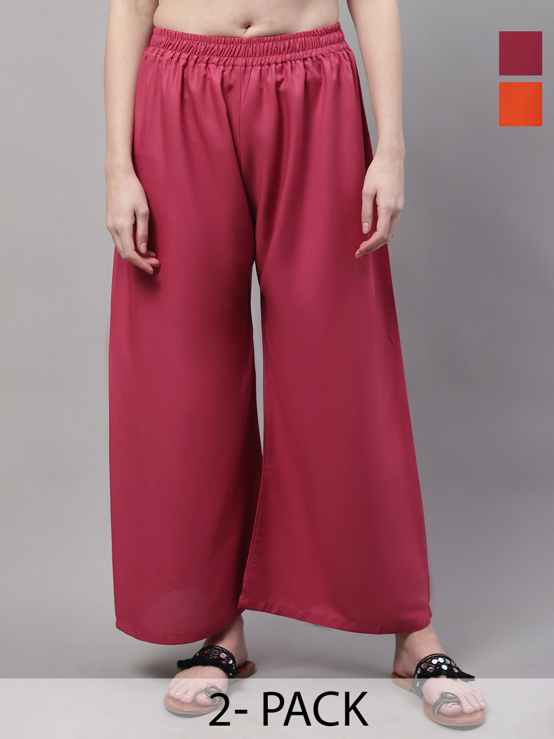 Valles365 by S.C. Women Pack Of 2 Flared Ethnic Palazzos