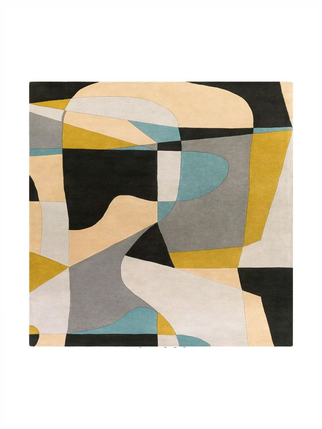 Surya Living Grey Abstract Self Design Woollen Anti-Skid Carpet