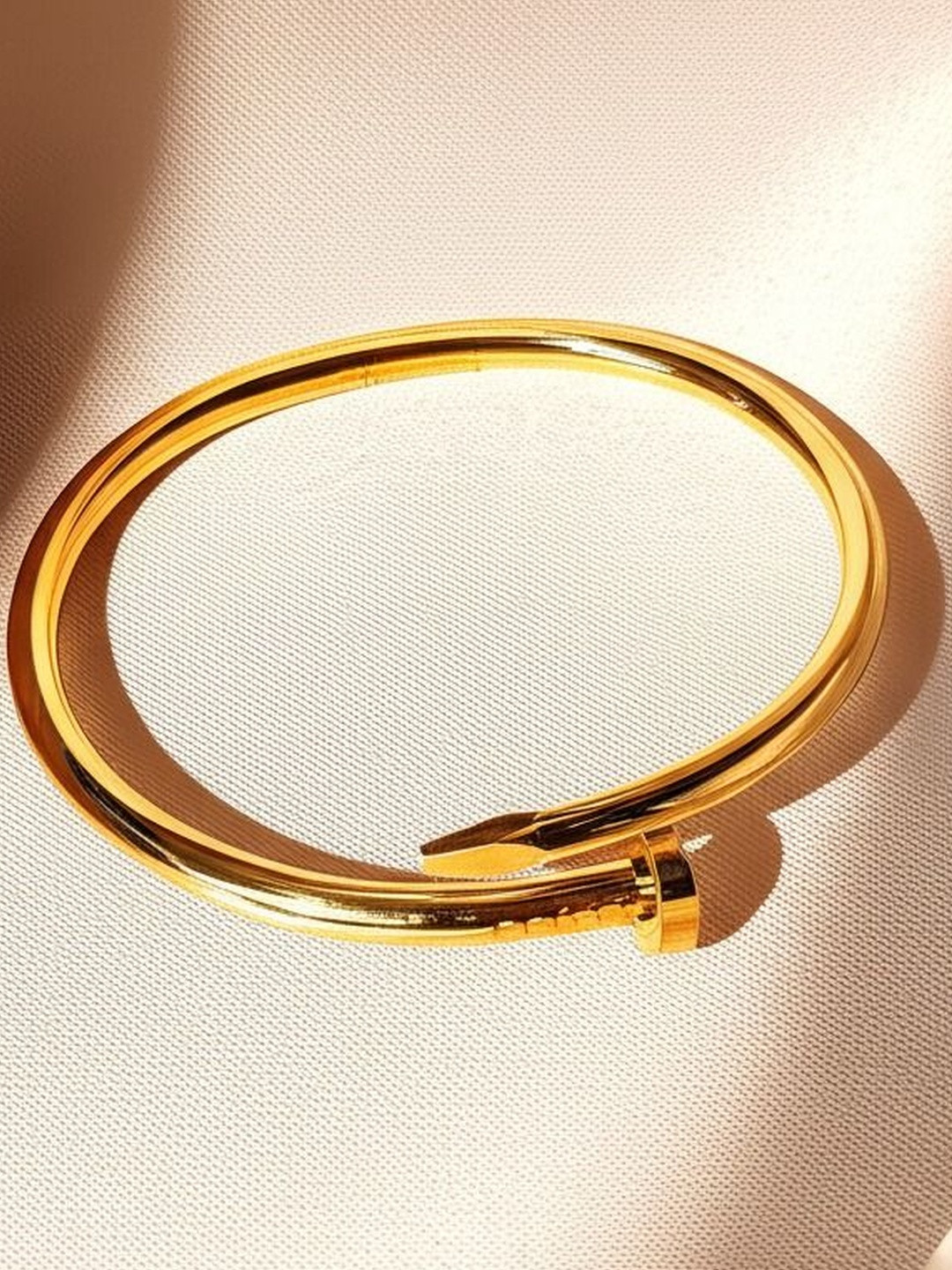 Chic Laddies Women Gold-Plated Stainless Steel Kada Bracelet