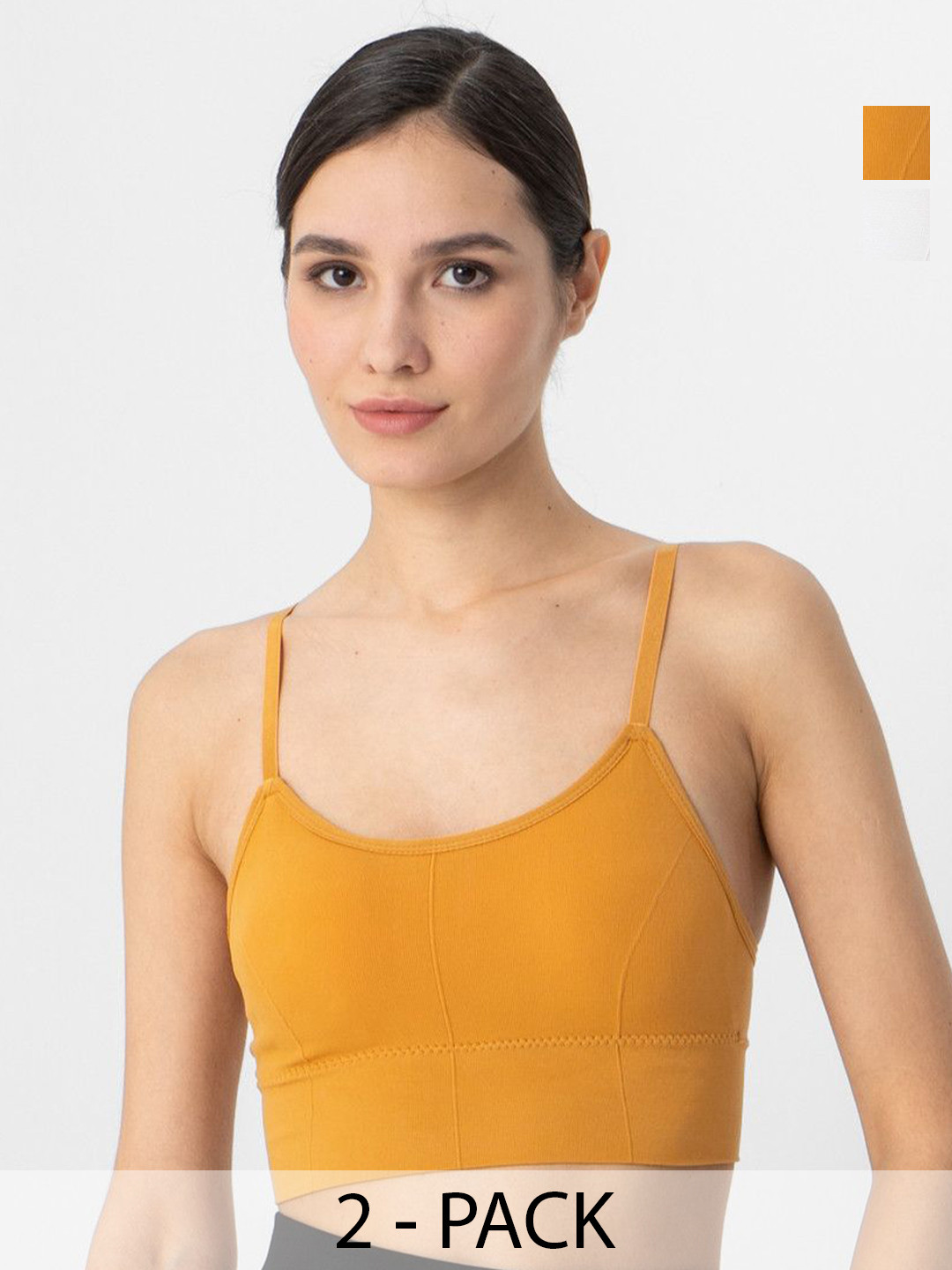 ALLIANCE OVERSEAS Women Pack Of 2 Medium Coverage Non Wire Cotton Workout Bra