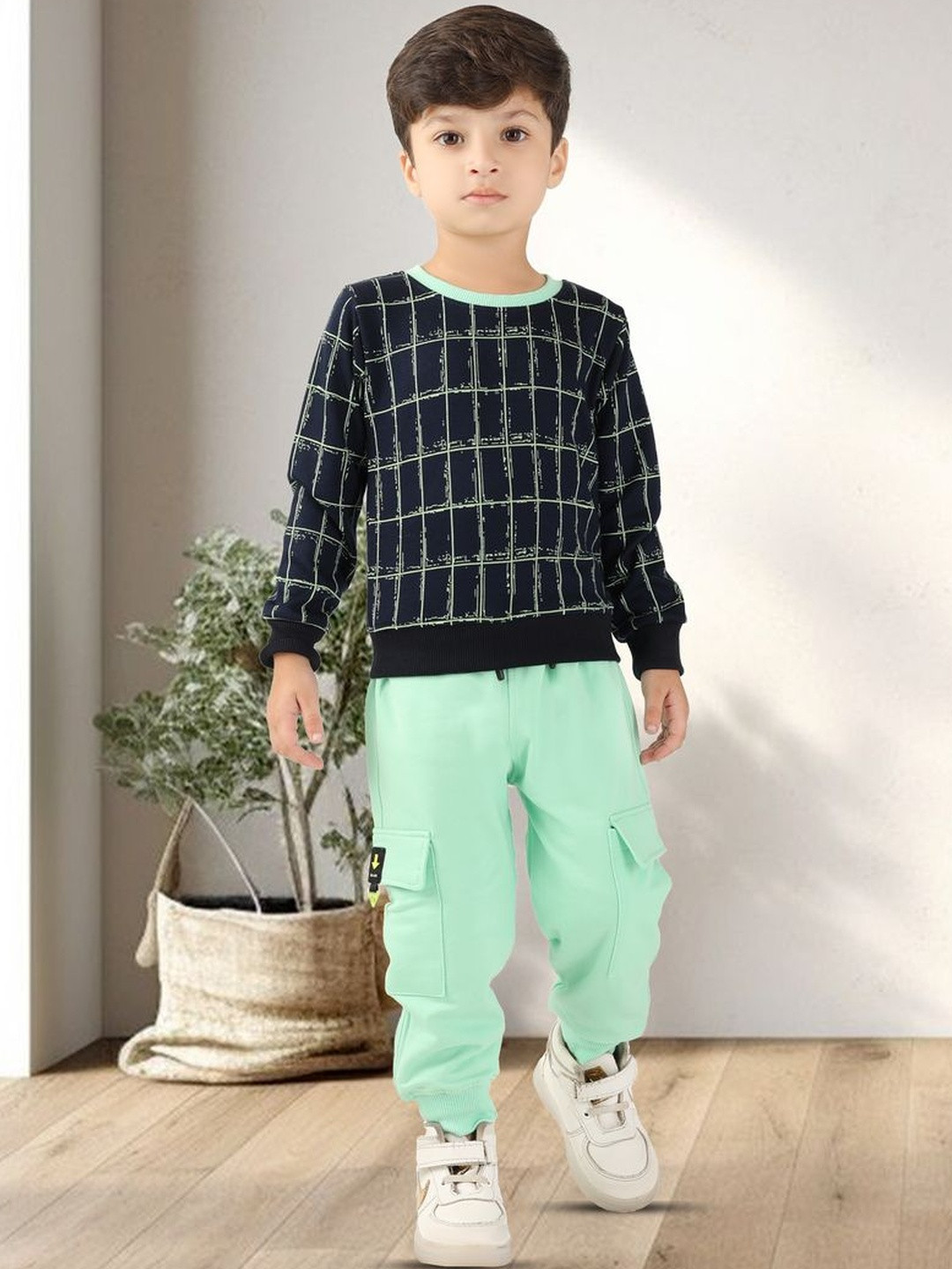 BABY CLOSET Unisex Kids Checked Print Clothing Set