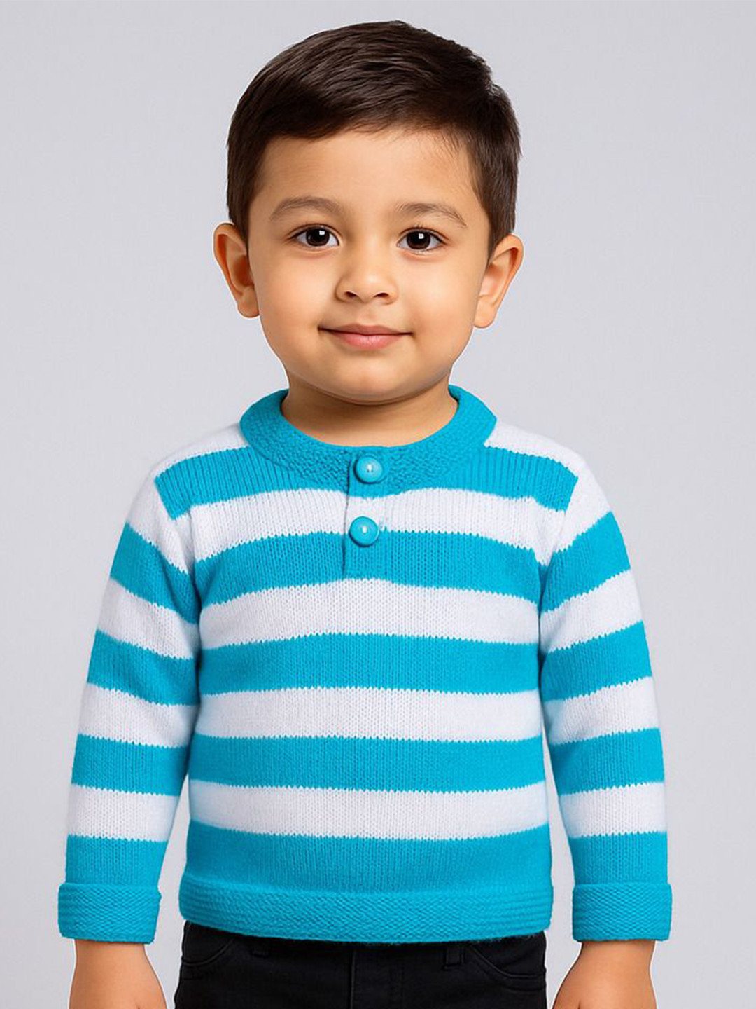 WINDROP SOLUTIONS Kids Striped Woollen Full Sleeves Sweater