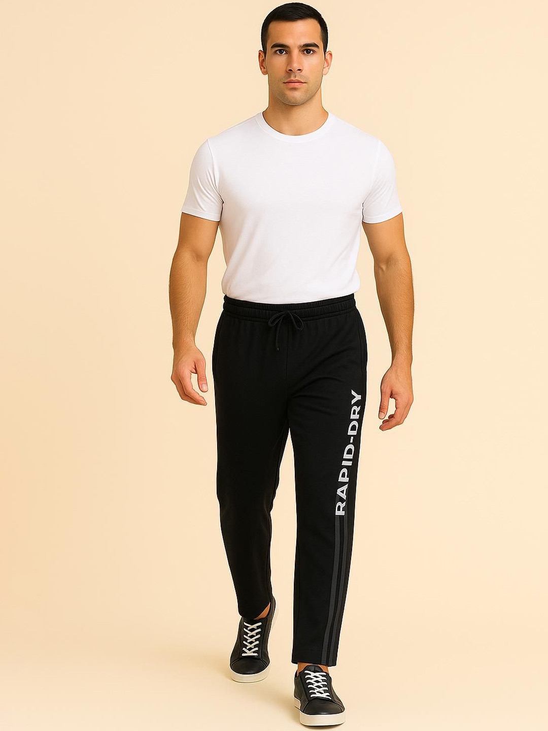 Attire Zone Men Printed Plus Size Mid-Rise Rapid-Dry Track Pants