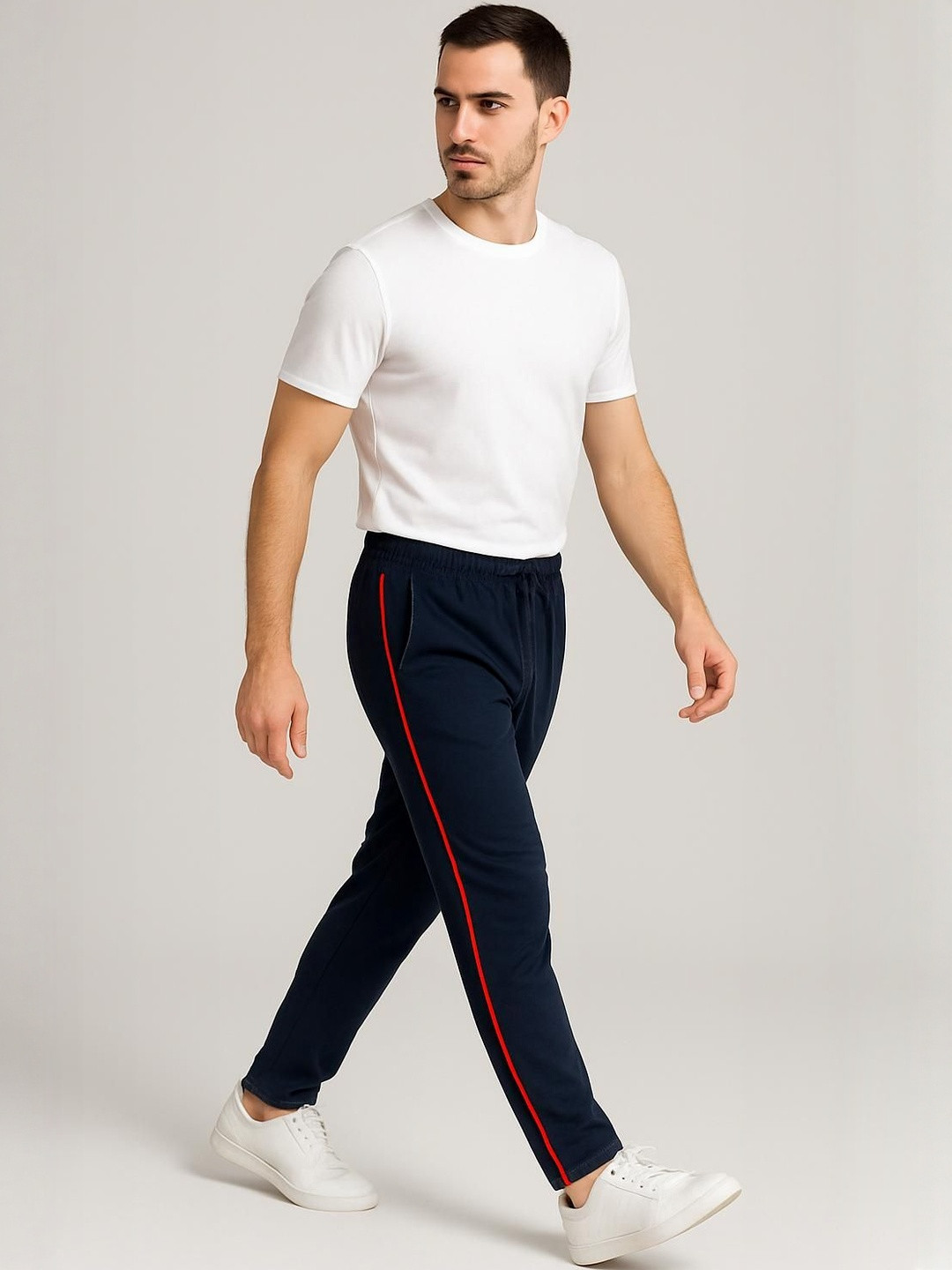 Apraa & Parma Men Black Nylon Terry Track Pants