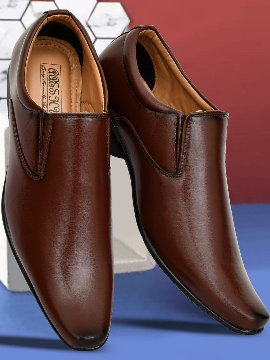Aaeshu slip-on brown color formal shoe