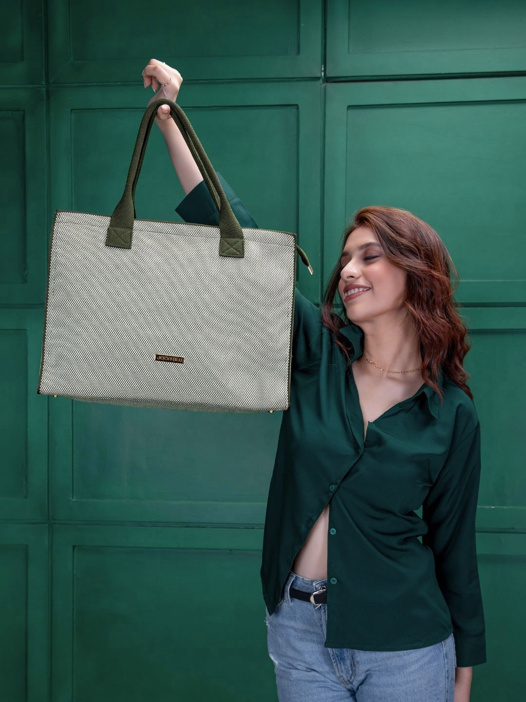 Joon Blu Women Textured Shopper Tasselled Tote Bag