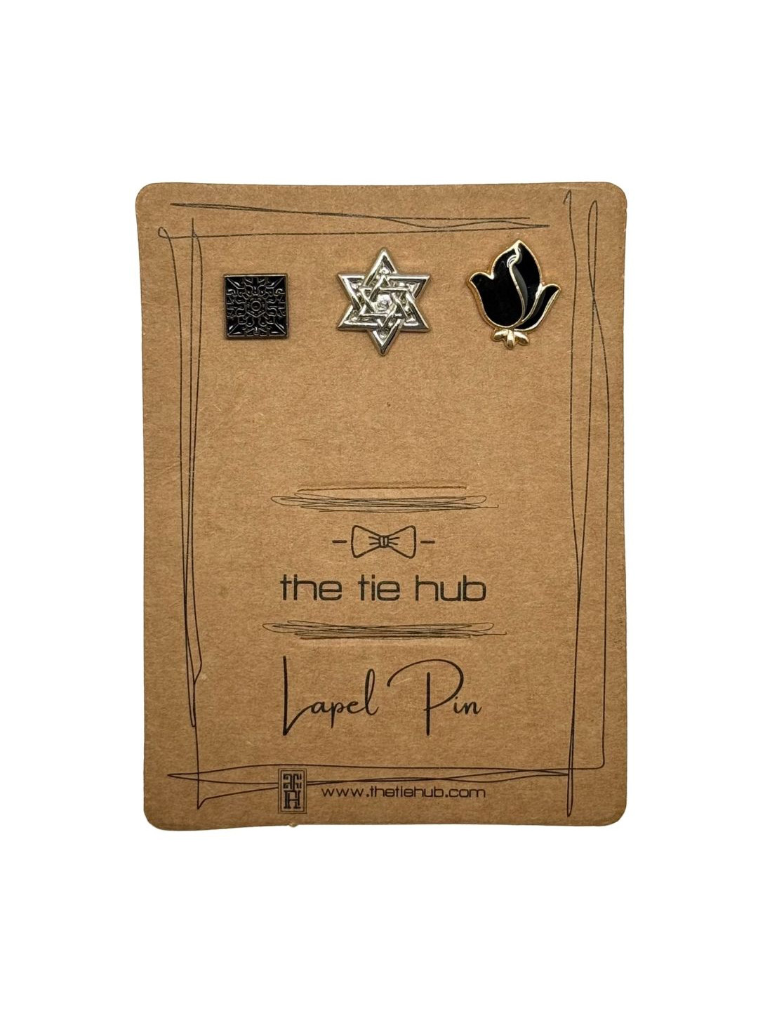 The Tie Hub Men Set Of 3 Geometric Minimal Brooches