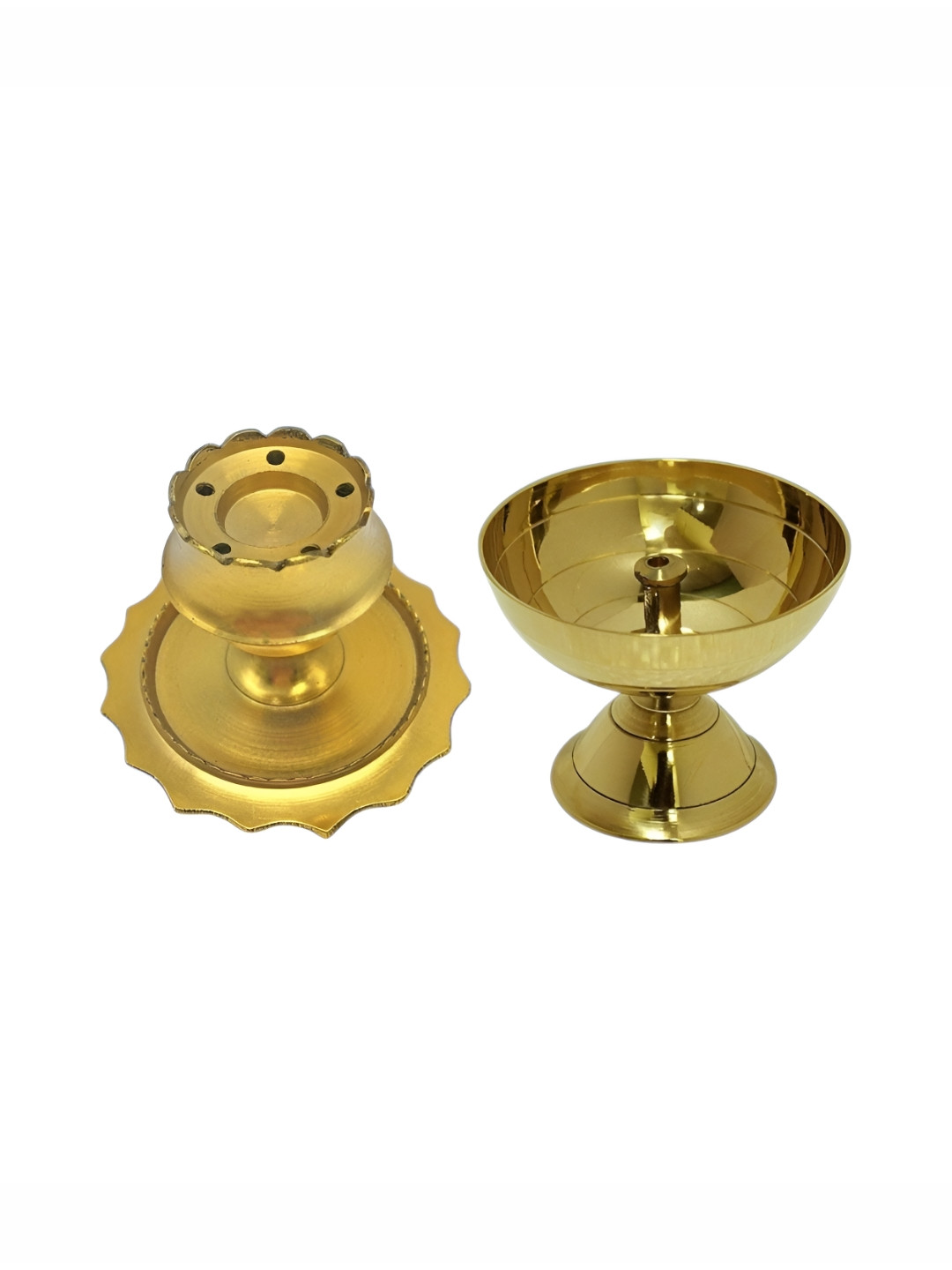 Adhvik Yellow 2 Pieces Textured Incense Stick Holder & Paro Pyali Diyas