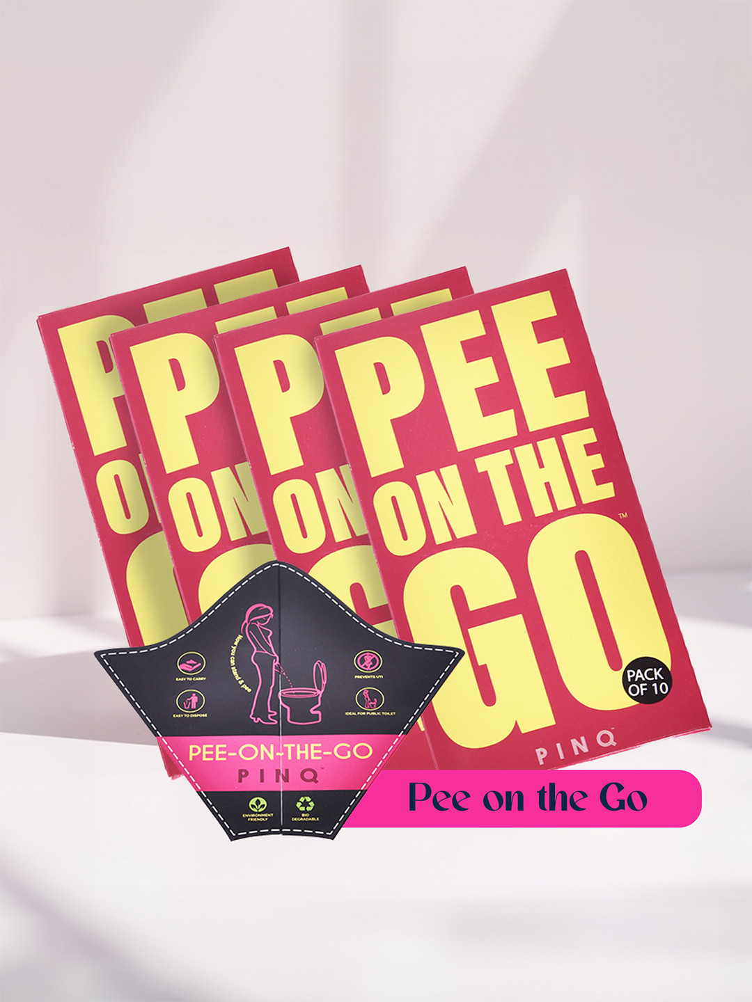 PINQ POLKA Pee-On-The-Go Set Of 2 Bio Degradable Leak Proof Urination Funnel