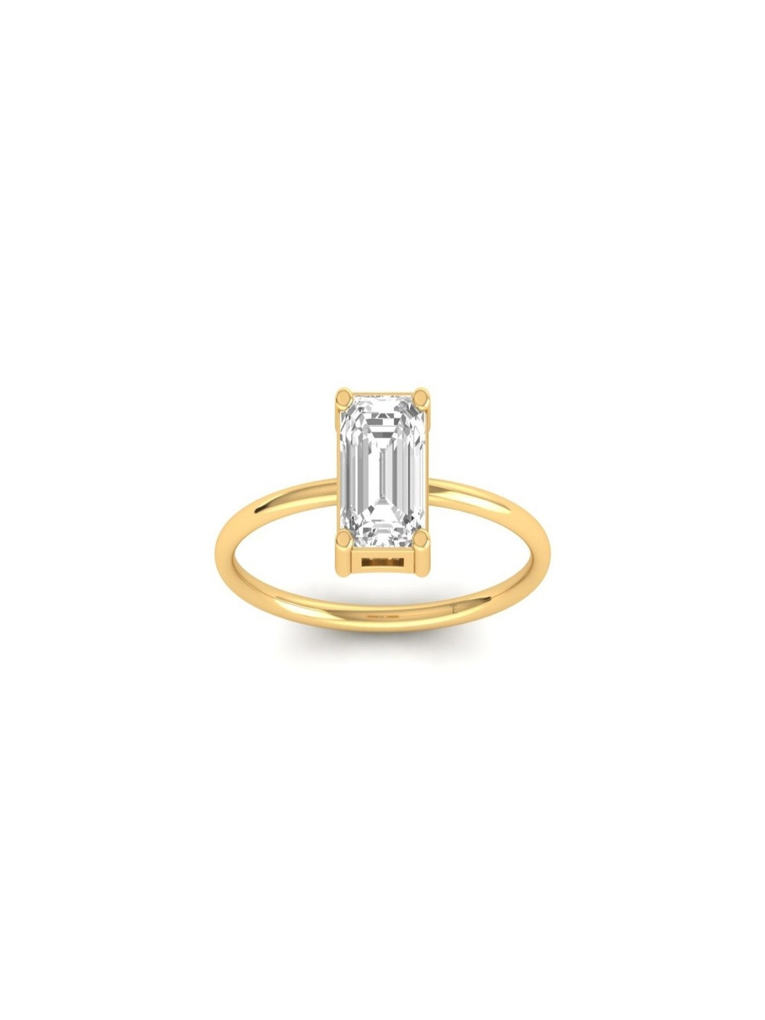 True Elegant Women Cubic Zirconia 14K Gold Plated Solitaire Ring