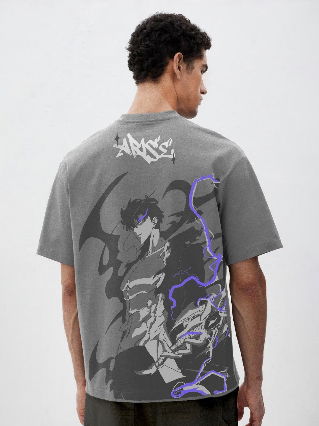 WHITE HUSK Beru Arise Solo Leveling Anime Printed Cotton Oversized Tshirt