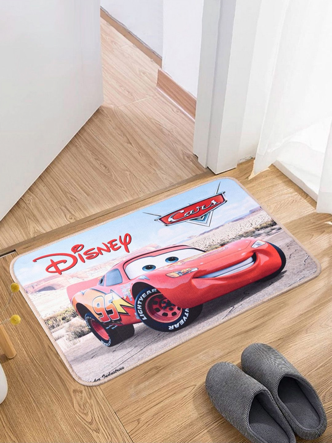 Aura Red & Blue Cars Printed Anti-Skid Doormat
