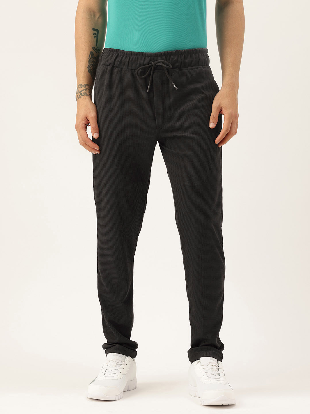 FIFTY TWO Men Self Design Textured Track Pants
