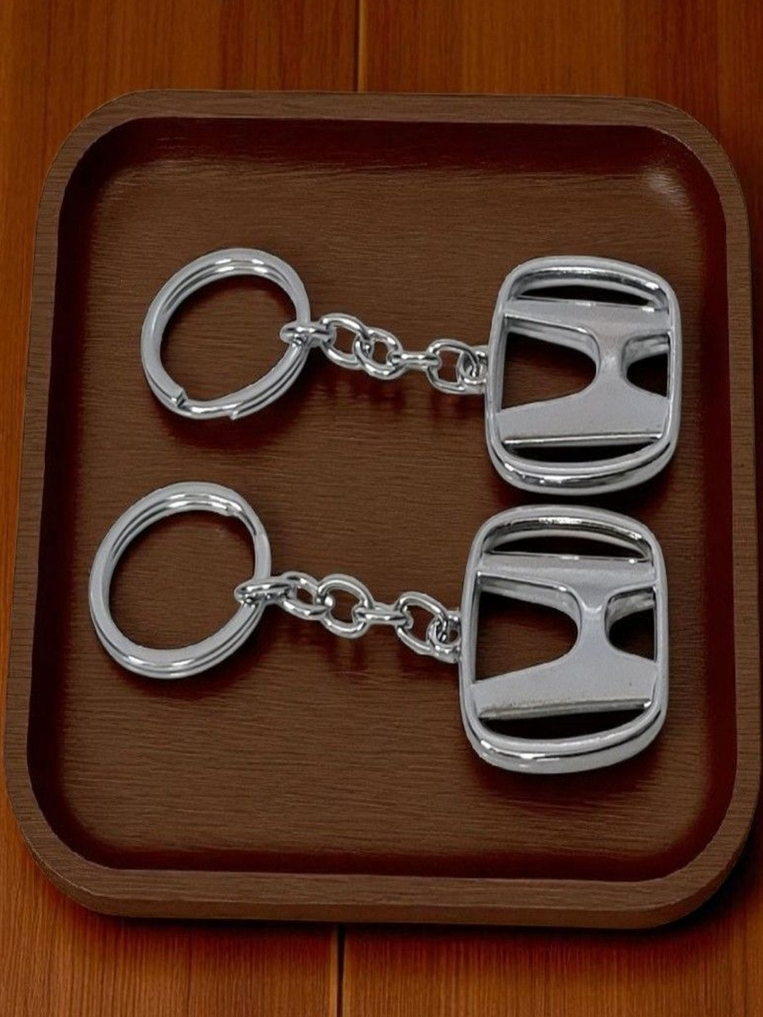 ADOREAL Silver Toned Honda Stainless Steel Keychain