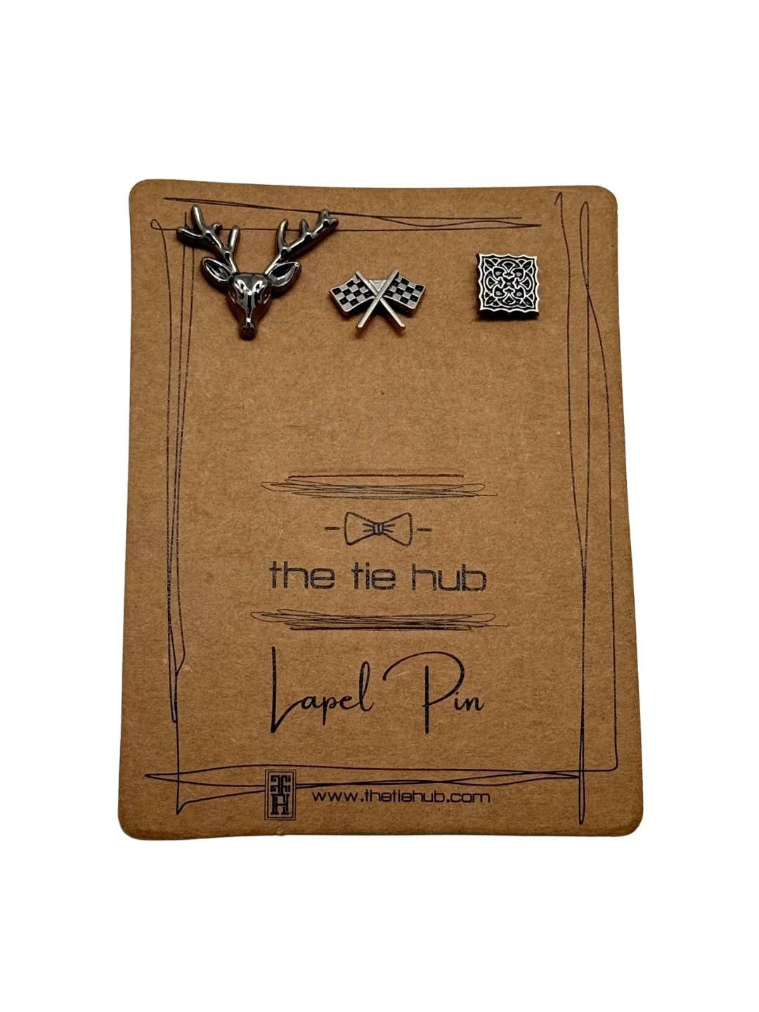 The Tie Hub Men Racing Flag Shaped Minimal Brooch