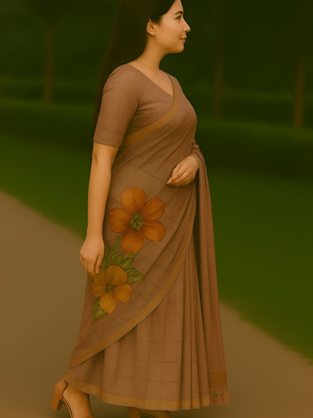 NEE DESIGNSS INAYA SAREE Floral Printed Saree with Blouse Piece