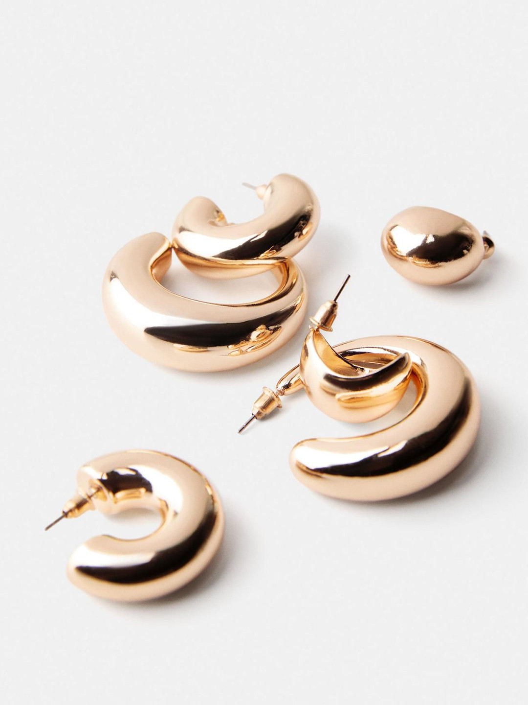 Bershka 3-Pack Of Chunky Hoop Earrings