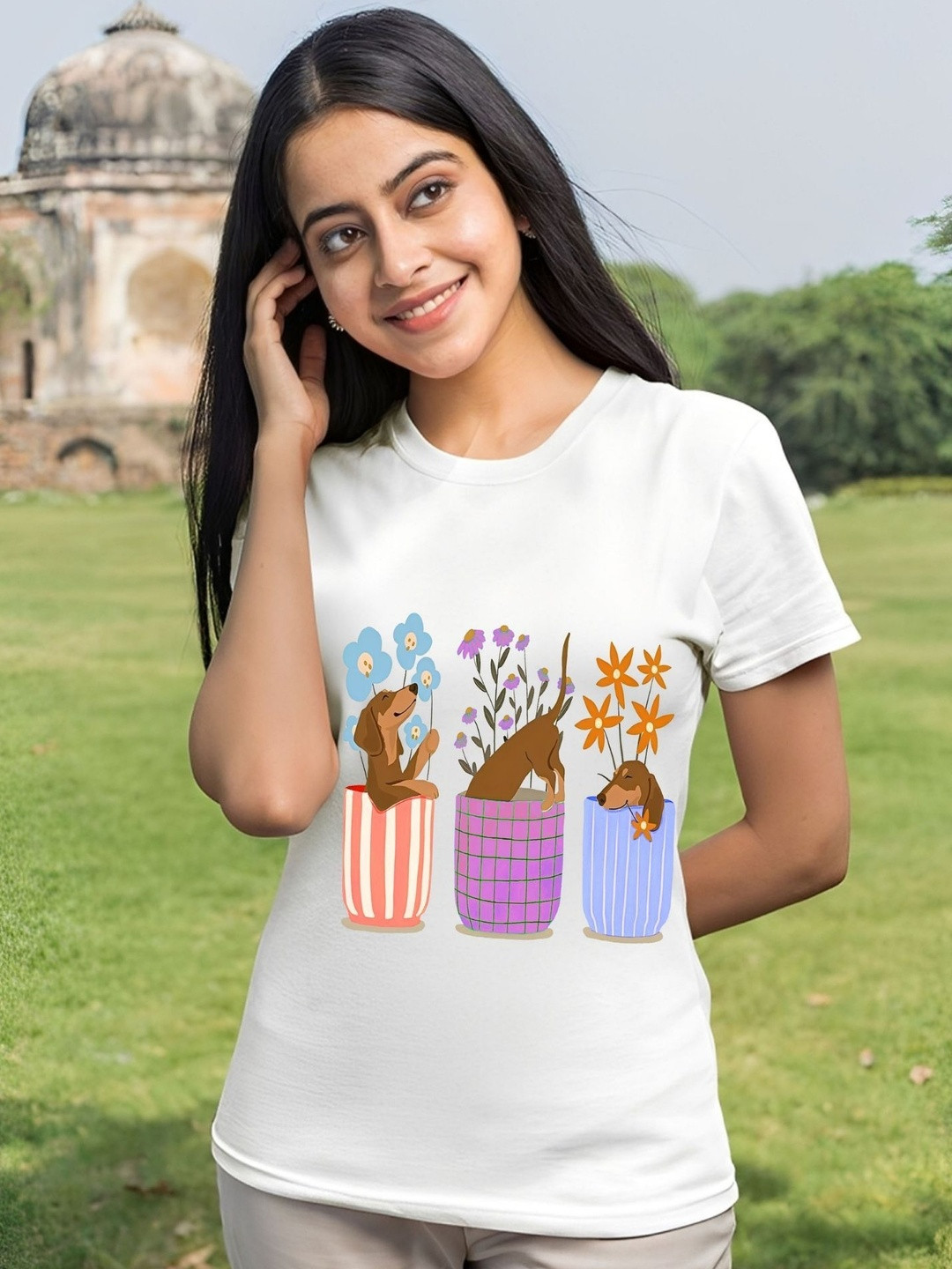 Kushi Flyer Women White Printed T-shirt