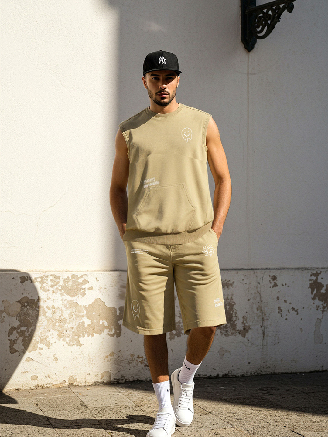 glitchez Knits Printed Detail Oversized Fit Co-Ords