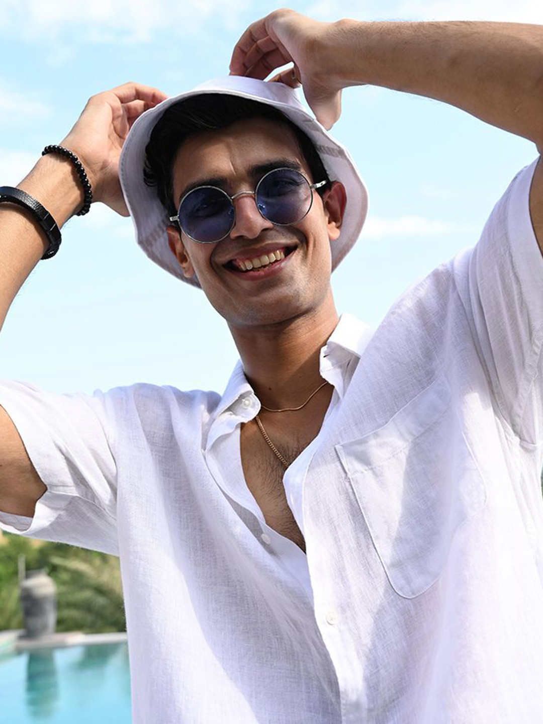 KINGDOM OF WHITE Men Cotton Twill Bucket Hat