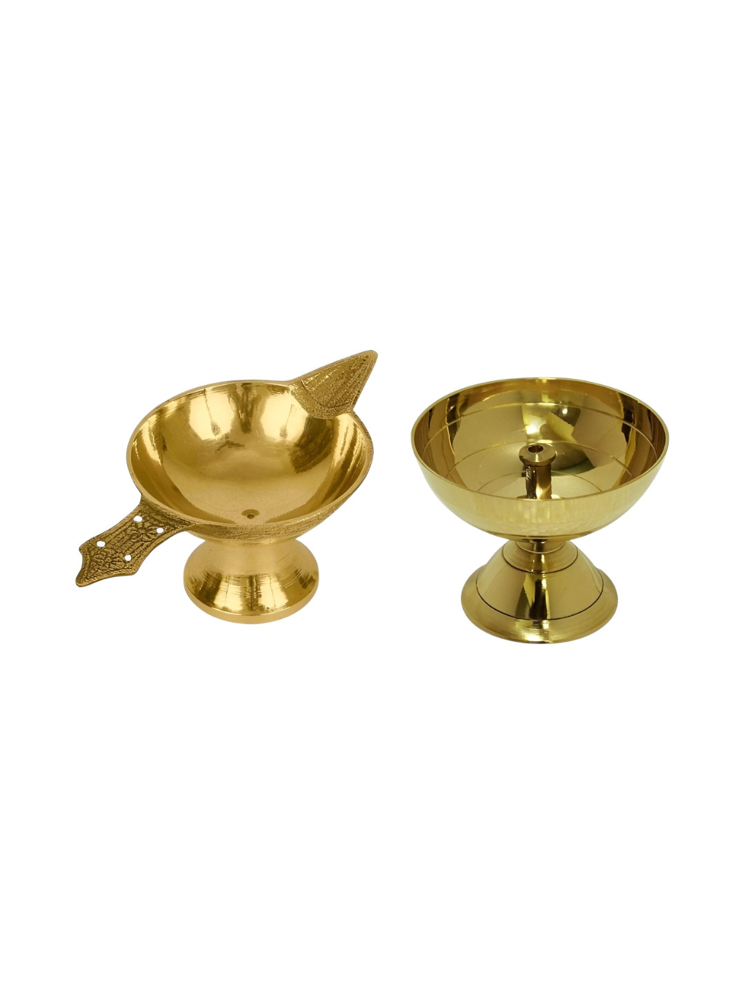 Adhvik Yellow 2 Pieces Textured Lakshmi & Paro Pyali Diyas