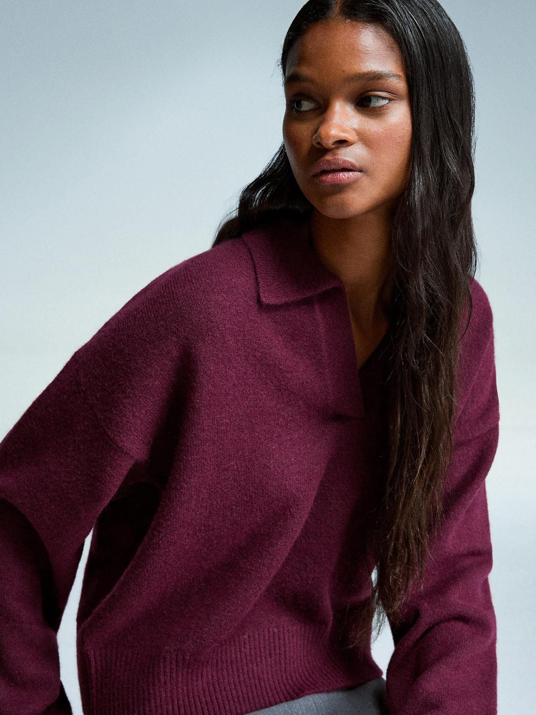 Bershka Polo Collar Sweater