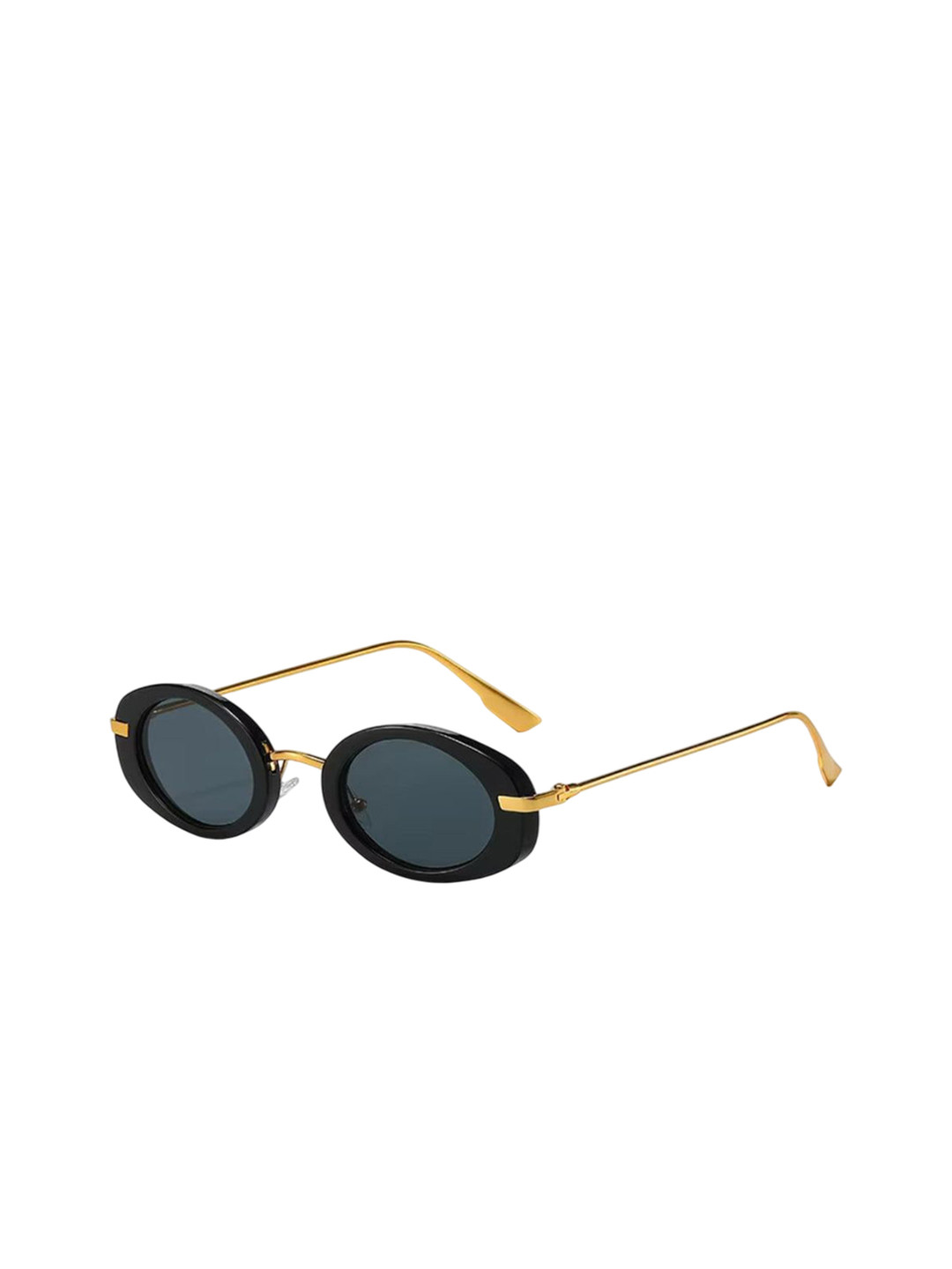 First Lens Unisex Oval Sunglasses with UV Protected Lens C10325-Black-Gold