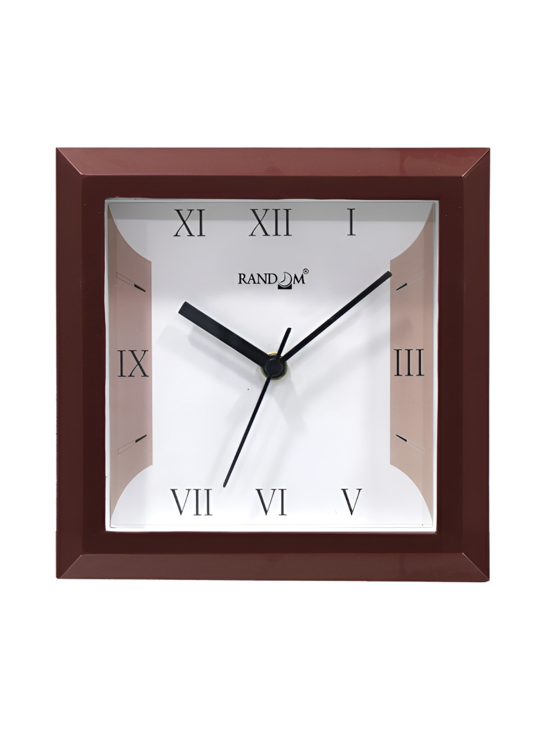 RANDOM White & Brown Analogue Wall Clock
