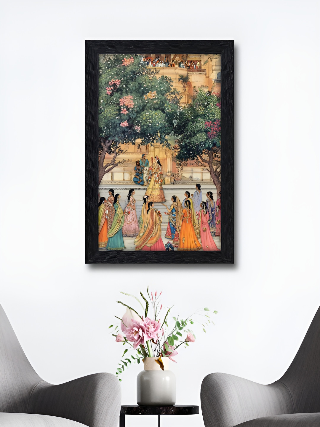 RANDOM Green & Yellow Art Deco Printed Wooden Wall Art