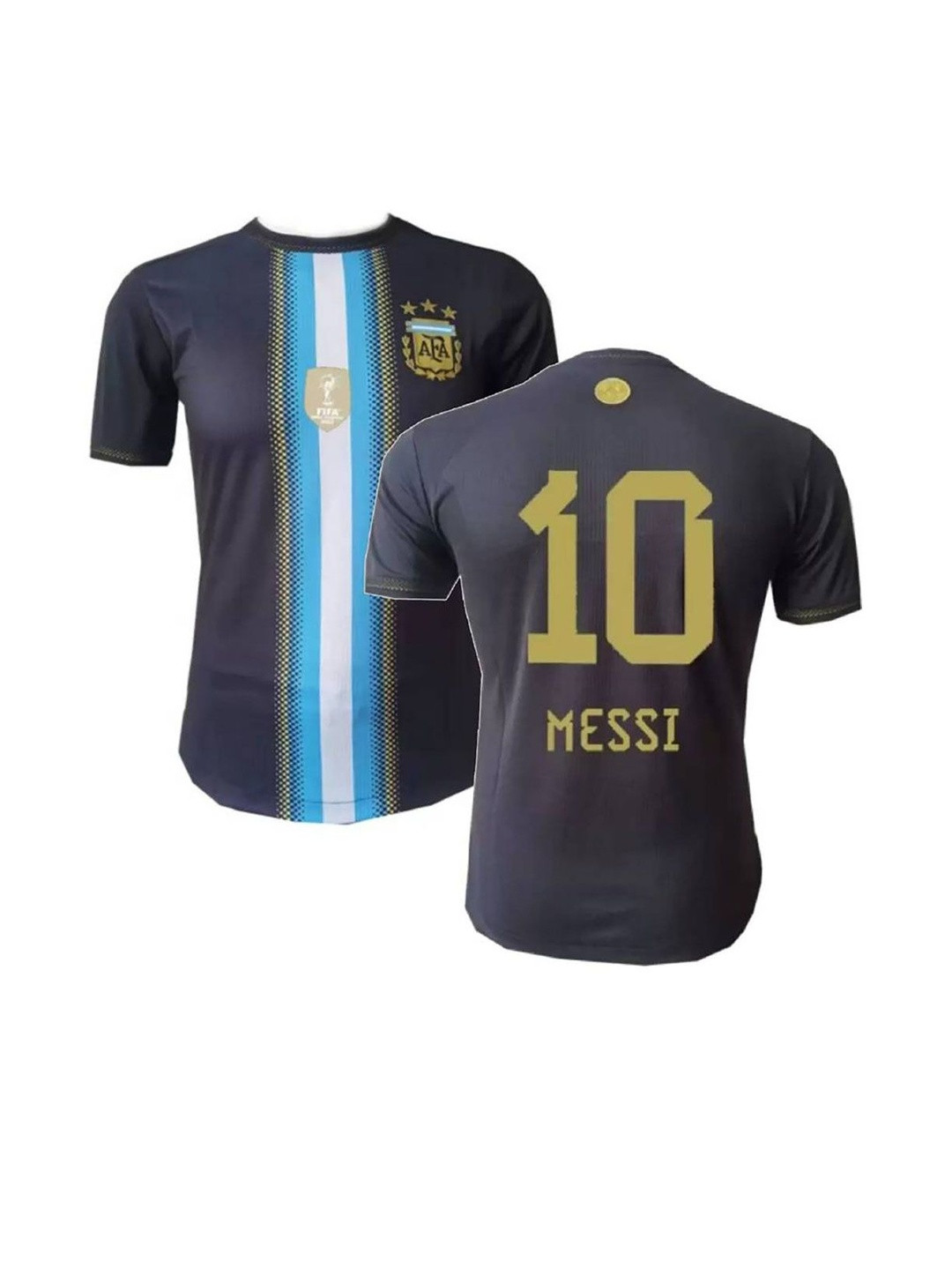 dostitch Boys Black Golden Special Edition Polyester Jersey T-Shirt