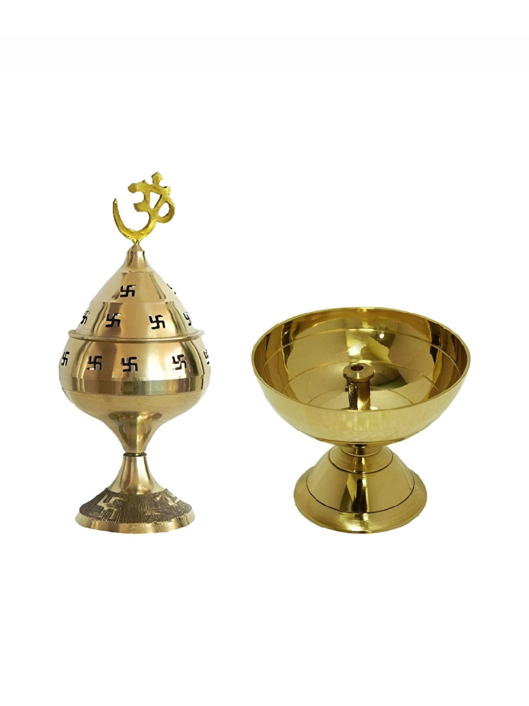 Adhvik Yellow 2 Pieces Textured Jyot & Paro Pyali Diyas