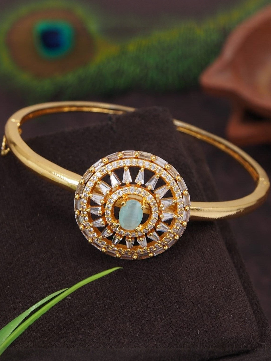 VRINDHA Women Brass Gold-Plated Bangle-Style Bracelet