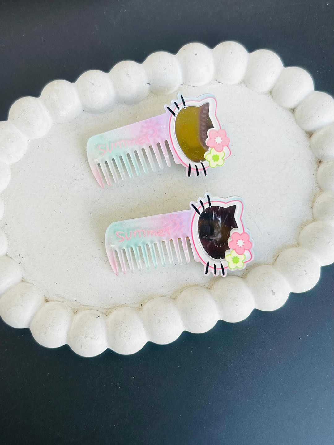 Radhya Accessories Women Kuromi Hello Kitty Mirror Alligator Hair Clip