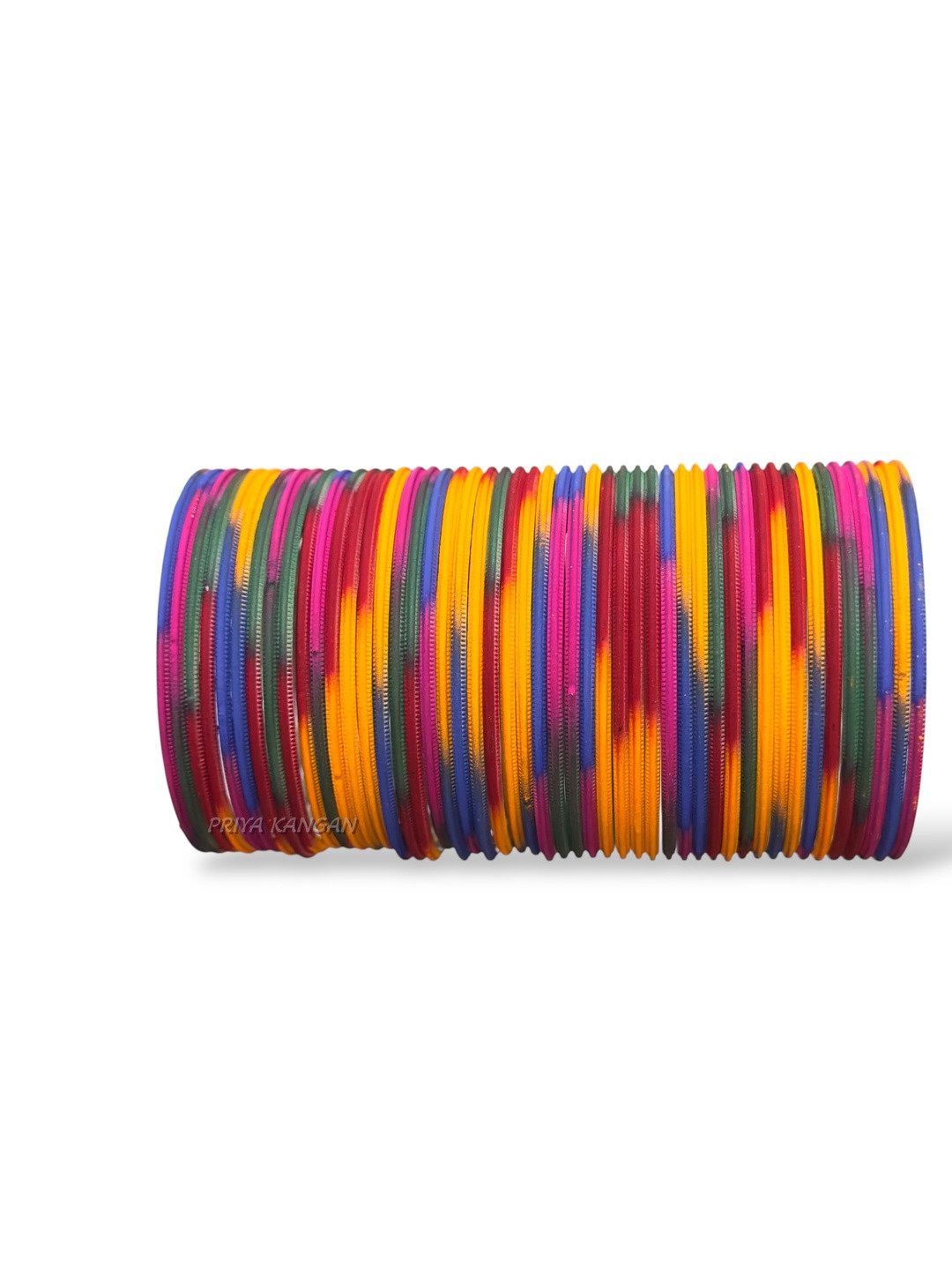 PRIYA KANGAN Women Multi Colored Set Of 48 Nion Matte Finish Metal Bangles Set