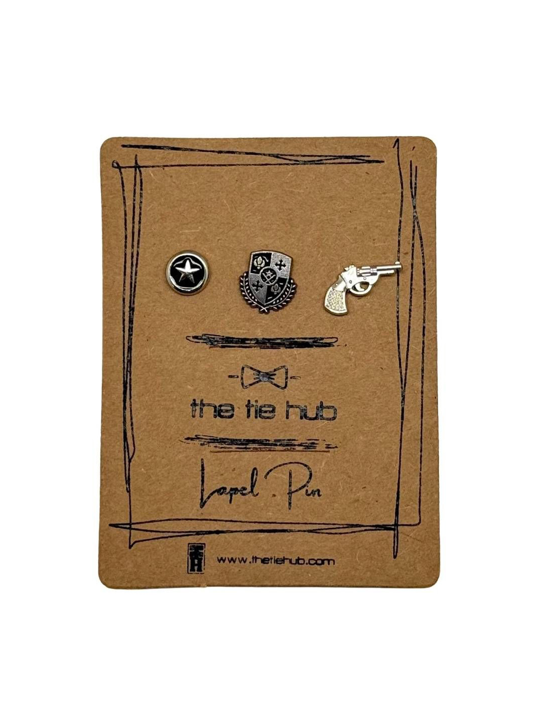 The Tie Hub Men Set Of 3 Western Sheriff Theme Minimal Brooches