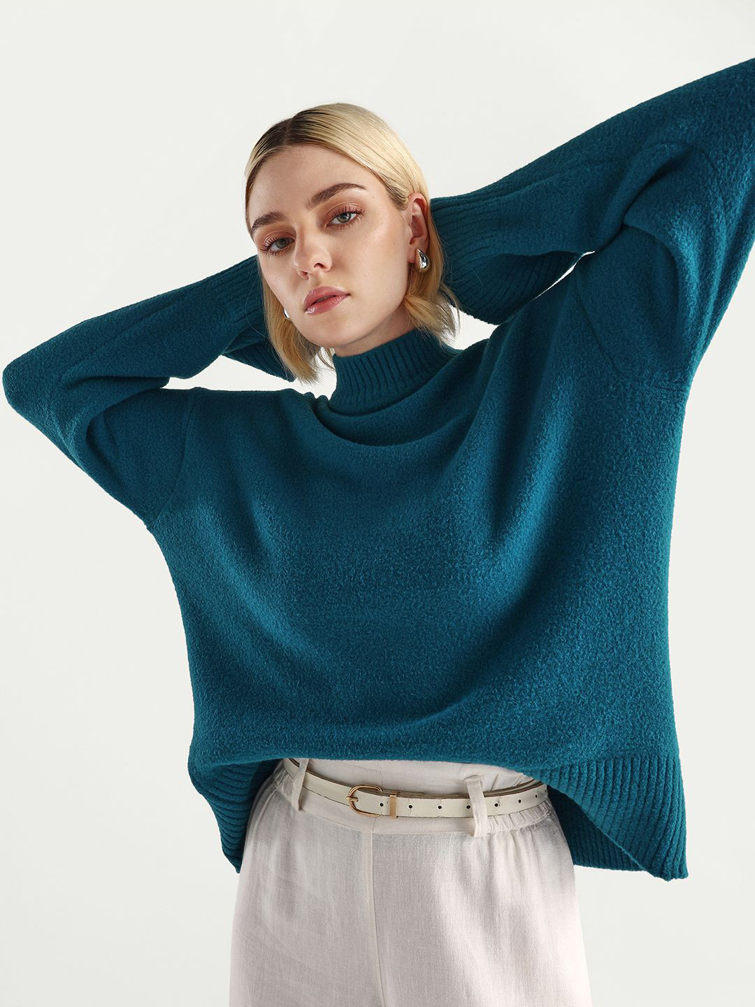 RAREISM Women Zilli Dark Petrol Pullover