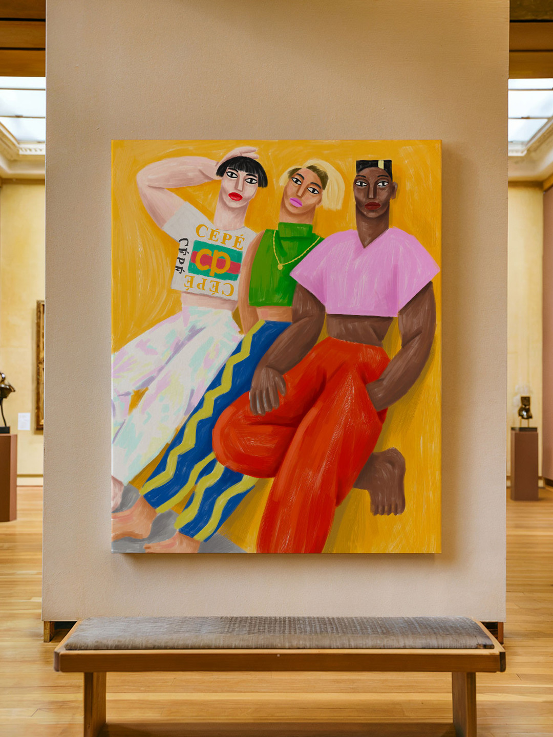 ASIAN MONK Multicoloured Single Piece Wood portraits wall art