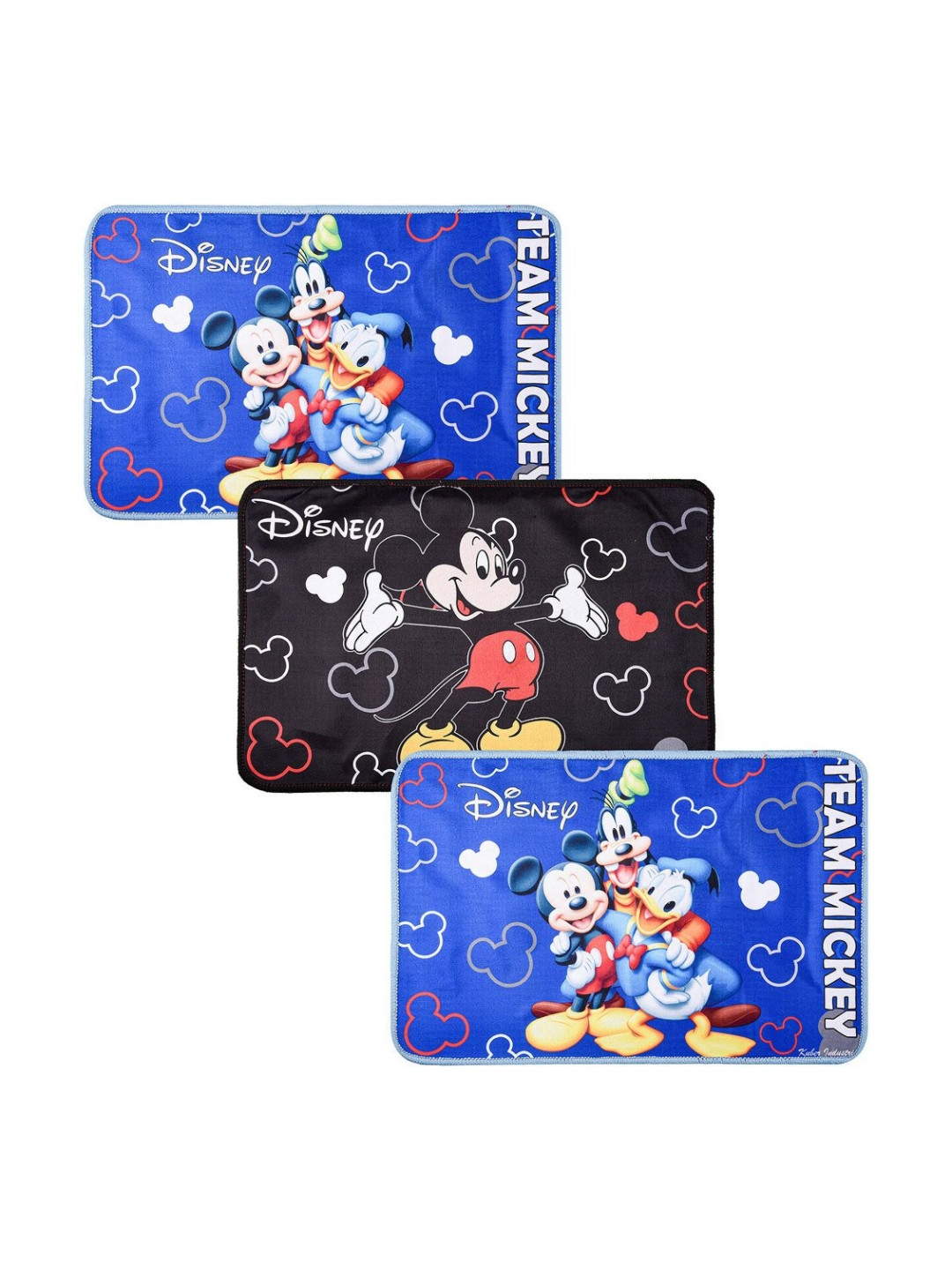 Aura Blue & Black Disney Themed 3 Pieces Anti-Skid Doormats