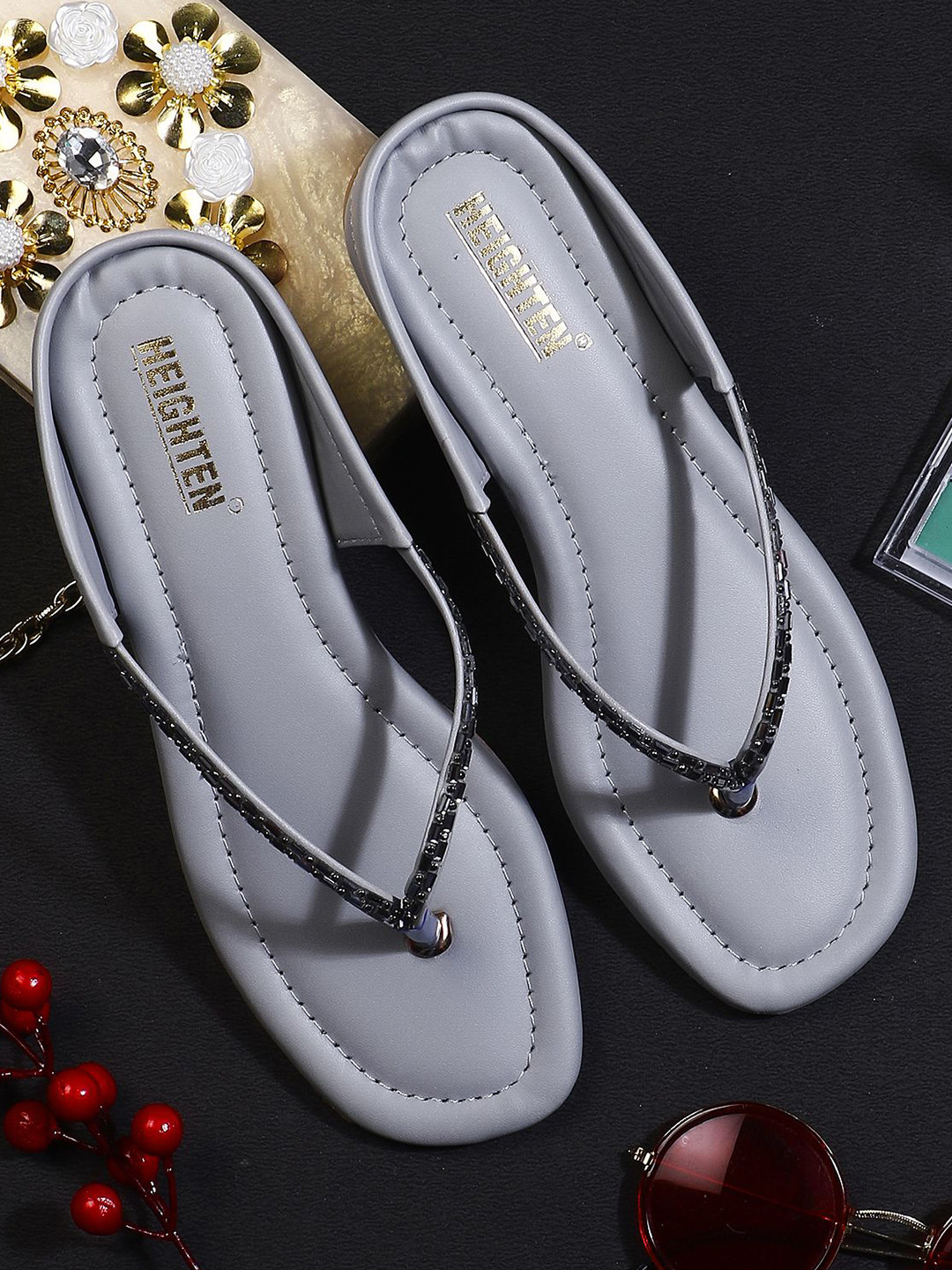 HEIGHTEN Women T-Strap Flats