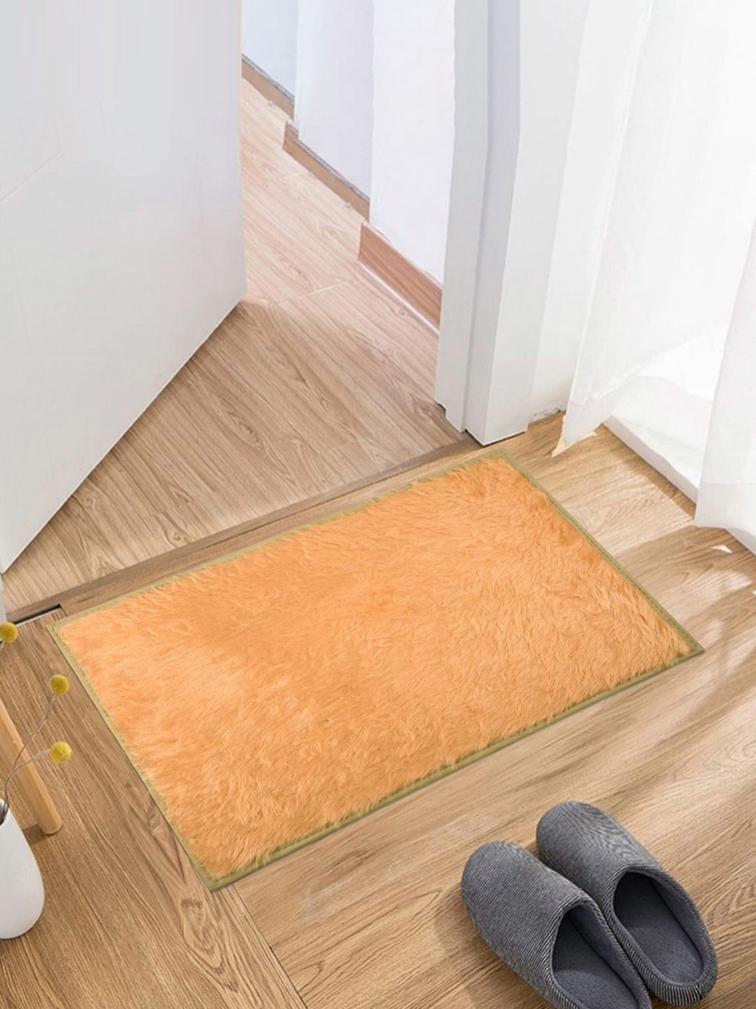 Aura  Yellow Velvet Anti-Skid Doormat