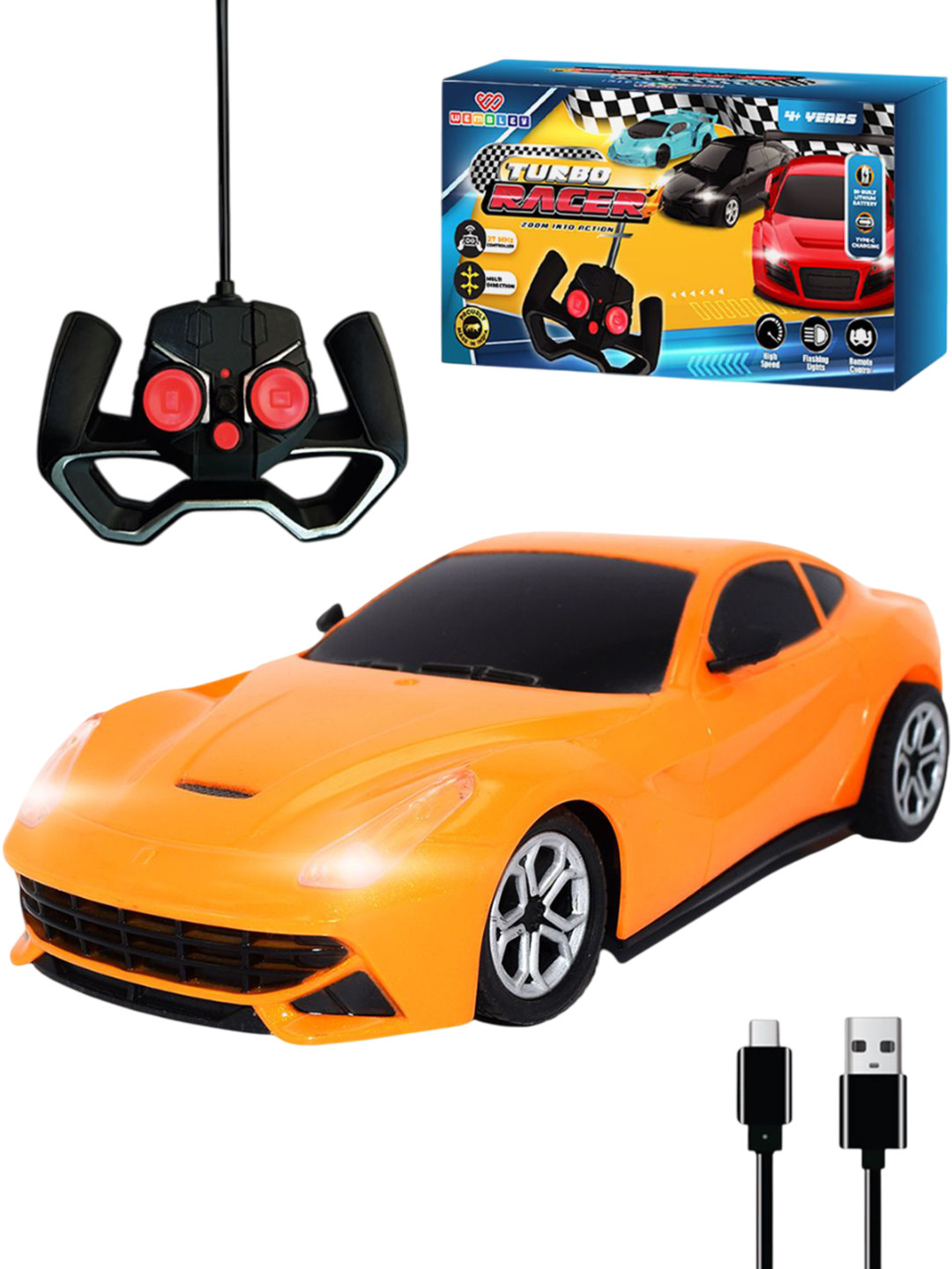 WEMBLEY  Kids Turbo Racer Remote Controlled Toy Car